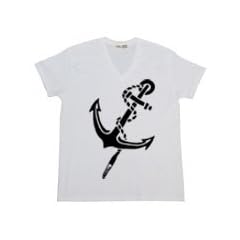 POP Tシャツ 流行に音楽の匂いを取り込んだクール デザインVネックＴシャツ デザイン anchor x plug