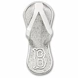 Boston Red Sox 1 B Flip Flop Pendant - Sterling Silver Jewelry
