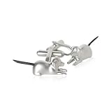 Satin Silver Dog with Rubber Tail Cufflinks with Presentation Box