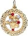 Open Back Flower Basket with Filigree Edge, 14K Gold Charm