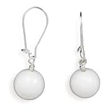 French Wire Earrings with White Agate Bead