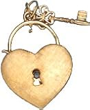 Plain Heart Lock with Key, 14K Gold Charm