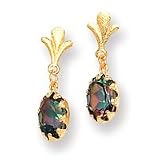 14k 8x6 Oval Mystic Fire Topaz Earrings