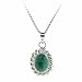  : STERLING SILVER TWISTED SILVER BORDER GENUINE AZURITE STONE OVAL PENDANT