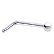 Solid 14KT White Gold 1.5mm Ball L-Shaped Nose Ring - 20 Gauge
