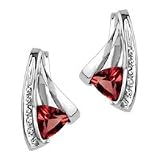 10kt. White Gold, Garnet & Diamond Earrings