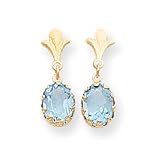 14k Blue Topaz Dangle Earrings