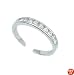 .925 Sterling Silver Toe Ring with CZ Stones