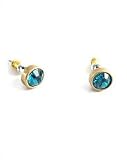 Pilgrim16ct Gold PlatedGold and Turquoise Stud Earrings