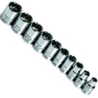S K Hand Tools (SKT1340) 10 Piece 1/4 Drive Metric Standard 12 Point Socket Set