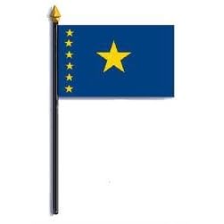 Congo, Democratic Republic Flag Rayon On Staff 4 in. x 6 in.