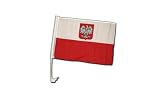 Produkt-Bild: Autofahne Autoflagge Polen mit Adler - 30 x 40 cm