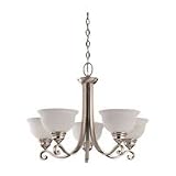 Review Sea Gull Lighting 31191-962 / Sea Gull Lighting 31191-962 Serenity Five-Light Chandelier, Brushed Nickel Finish with Alabaster Glass