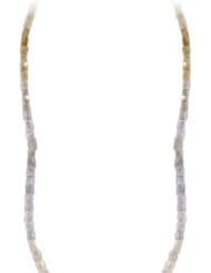 24.00 Cts Graduated Faceted Barrel Shaped Bead Natural White Diamond Strand Necklace in 14K White Gold