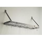 Wine Rack, New, Steel Construction (Hammered Steel/Chrome) (12 1/2 H x 35 W x 8 1/2 D)