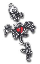 Rose Thorn Cross Alchemy Gothic Earring