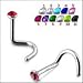 316L SS Jeweled Bent Nose Pin Piercing Jewelry