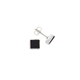 Sterling Silver Square Shaped Onyx Earring Studs