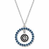 Chicago Cubs Spirit Crystal Logo Wreath Necklace