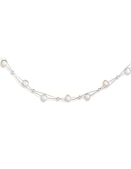 16" Double Strand .925 Sterling Silver Cultured Pearl Necklace