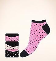 3 Pairs of Cotton Rich Spotted Trainer Liner Socks