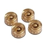 Set of 4 Speed Knobs in Gold/clear suitable for Gibson SG etc.