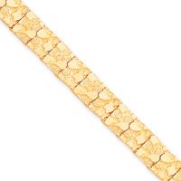 10k 12.0mm NUGGET Bracelet - 8 Inch