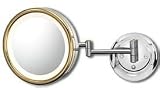 25 Watt Hardwired Pivot Arm Lighted Wall Mirror- Brushed Nickel