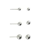 14K Earring White Gold Ball Set