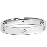 14K White Gold Natural Diamond Eternity Anniversary Band Bezel Set