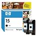 HP No. 15 Black Ink Cartridge Twin Pack (C6653BN)