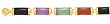 14k Gold, Onyx & Multi-Colored Jade Thick Bracelet