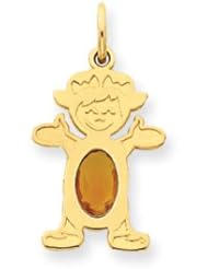 Genuine IceCarats Designer Jewelry Gift 14K Girl 6X4 Oval Genuine Citrine-November