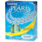 Tampax Pearl Regular Tampons with Plastic Applicator, Unscented, 20-Count Boxes (Pack of 4)