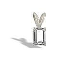 14K White Gold Genuine Emerald-cut White Topaz Pendant