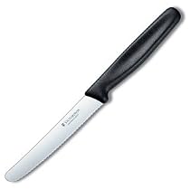 Victorinox Cutlery 4-1/2-Inch Steak Knife, Wavy,Black Poly Handle