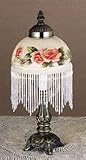 LAMPS BEAUTIFUL Victorian Roses Mini Table Lamp with Glass Beaded Fringe by Meyda Tiffany
