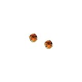 14K Yellow Gold 3 MM Citrine Children's Earring Studs