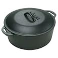 Lodge Logic L8DOL3 Pre-Seasoned 5-Quart Dutch Oven with Loop Handles