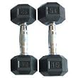 15 lb. Rubber Encased Hex Dumbbells (Pair)