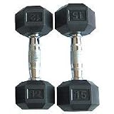 15 lb. Rubber Encased Hex Dumbbells (Pair)