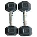 Pair of 15 Lb Rubber Hex Dumbells 15lb Pr