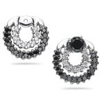 1.08 Cts Black & White Diamond Garland Earring Jackets in 14K White Gold