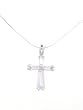 Sterling Silver CZ Cross Necklace with 18 inch Snake Chain