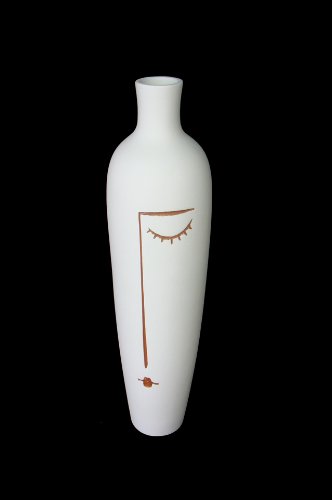 Art Deco White Color Style Plaster Vase Sculpture 
