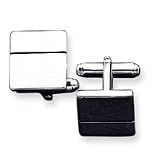 Sterling Silver Criss Cross & Black Onyx Cuff Links