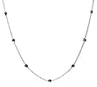 14k White Gold Natural Sapphire 7 Station Pendant 18" & 16" Jump Ring Ct.tw 0.35