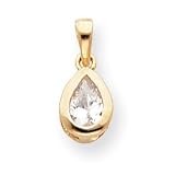 Gold-plated April Birthstone Teardrop CZ Necklace - 18 Inch
