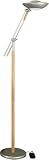 Module Satin Steel/Honeywood Finish Torchiere Floor Lamp