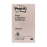 Post-it 680-SH12 Post-it Printed Message Flags, 1 x 3/4, SIGN HERE, 50 Flags/Disp., 12 Per Pack